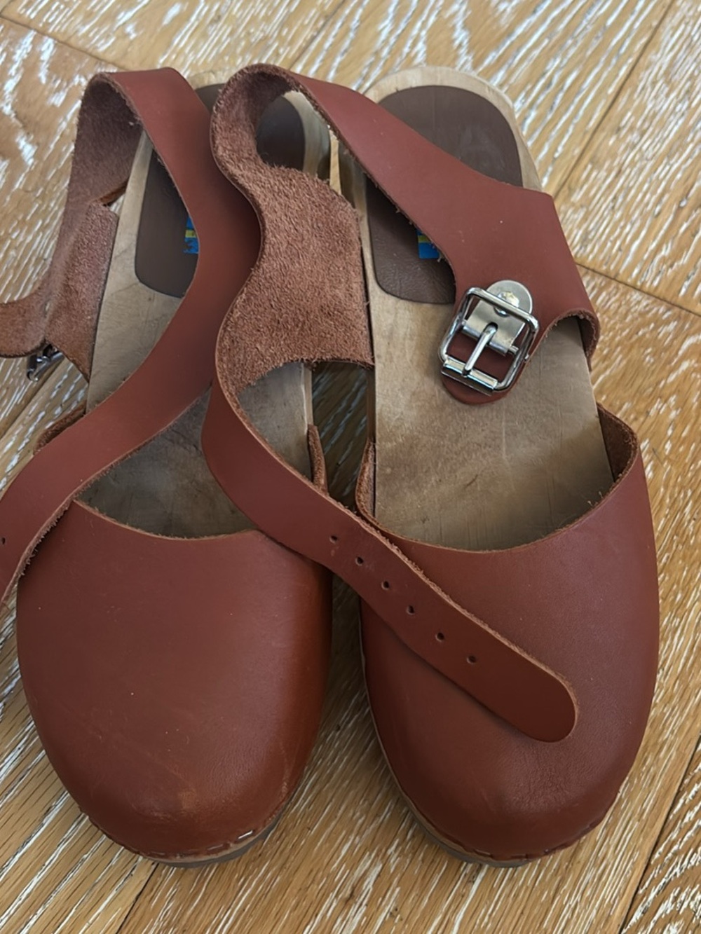 MIA Leather Buckle Clog Sandals